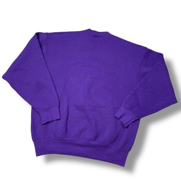 Vintage 1993 Family Star Dog Graphic Sweatshirt Purple Fruit of the Loom Size L - Picture 5 of 9